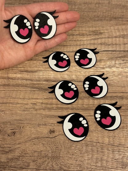 Premium pre-cut heart felt eyes for handmade plush