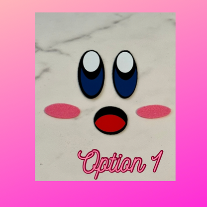 Premium pre-cut Kirby felt face with eyes cheeks and mouth