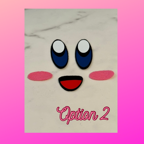 Kirby face pieces for the That Nerdy Hooker crochet pattern