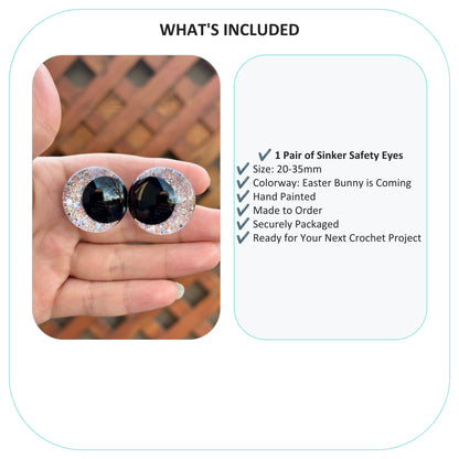 Easter Bunny Coming Handpainted Offset Kawaii Safety Eyes