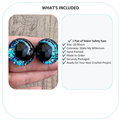 Make My Millenium Offset Kawaii Handpainted Safety Eyes (1 set)
