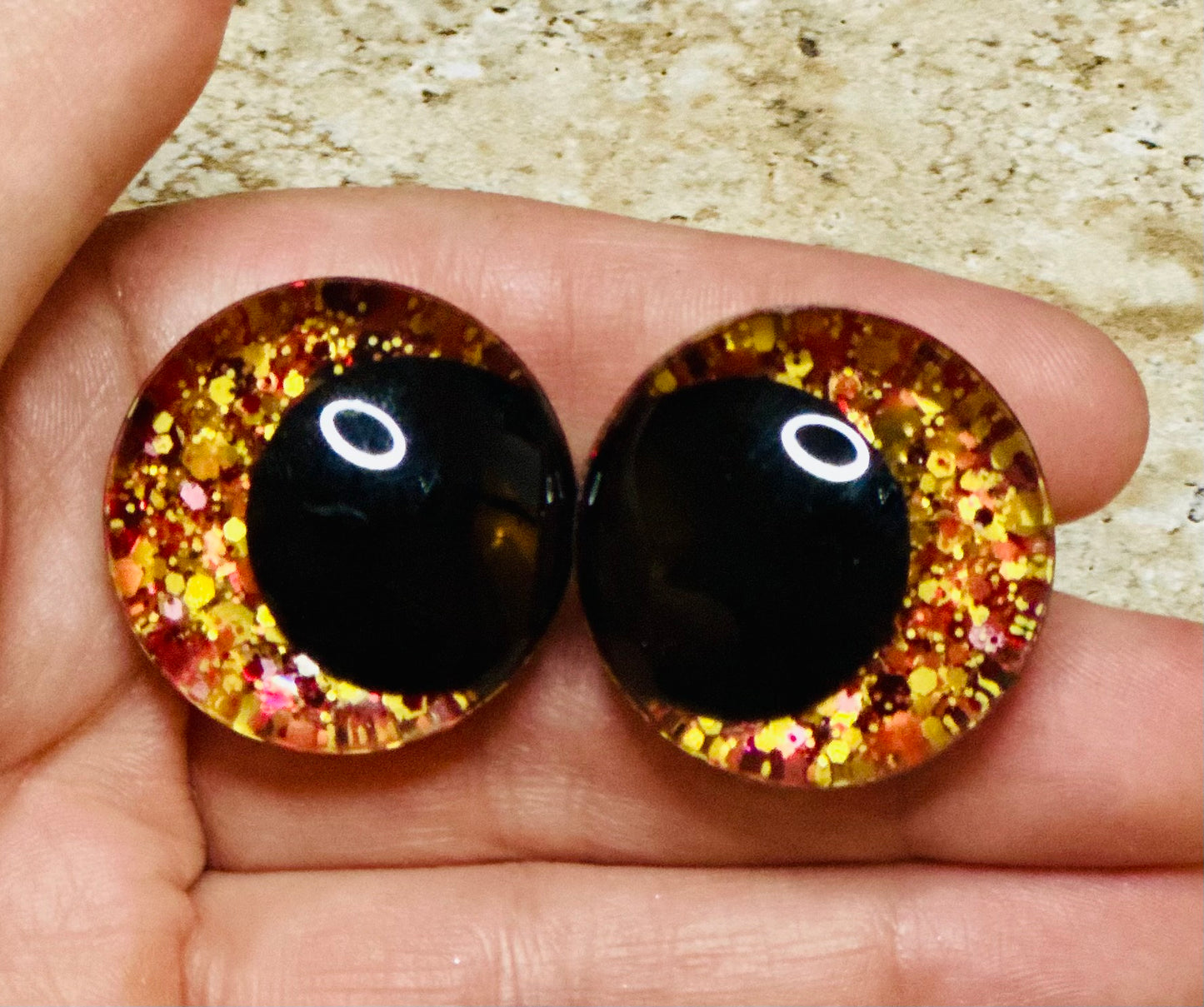 Pumpkin Roll Offset Kawaii Handpainted Safety Eyes (1 set)