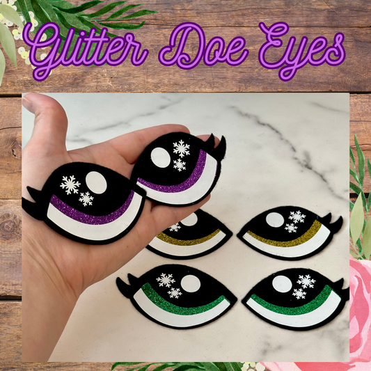 Glitter Deer Doe Felt Eyes – Extra Large Felt Craft Eyes for Crochet & Amigurumi (1 Set)