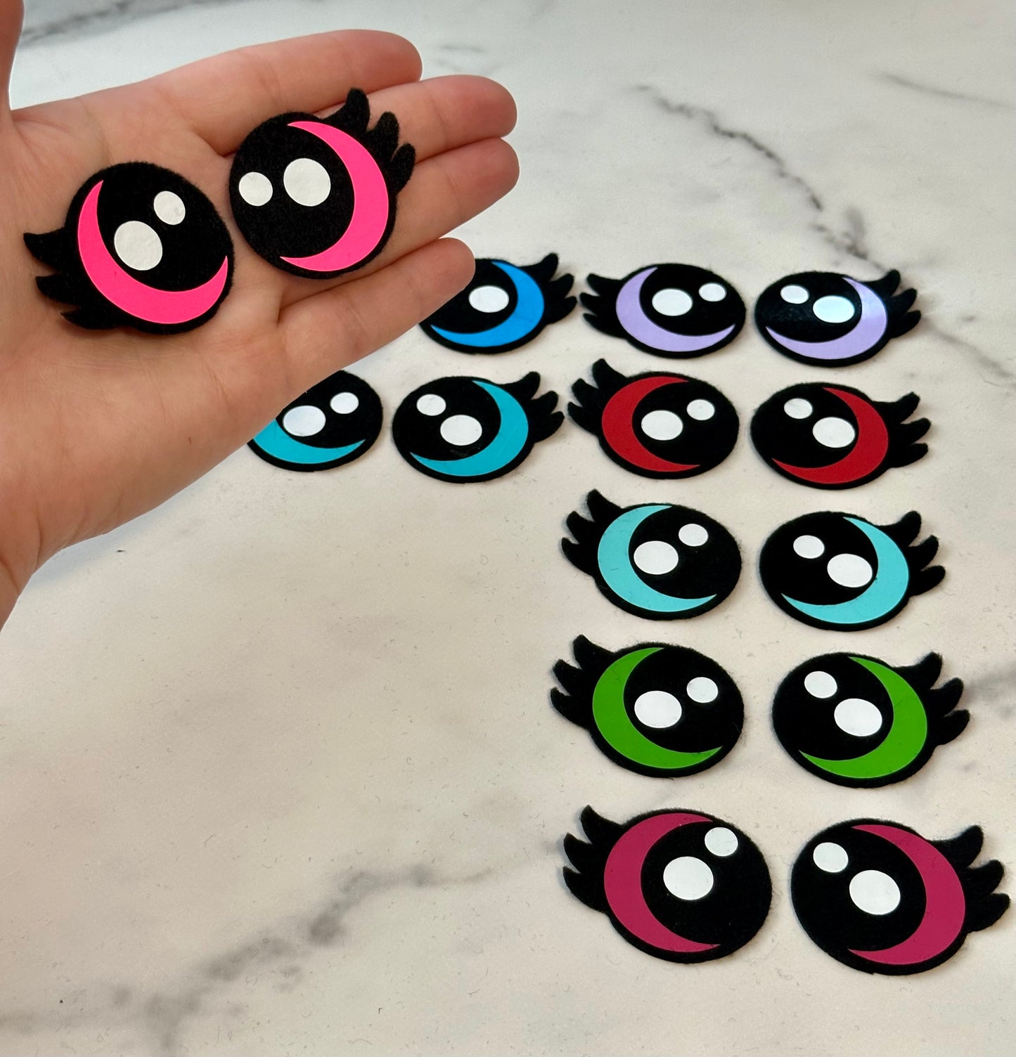 Kawaii Eyelash Felt Eyes - Arizonado Designs