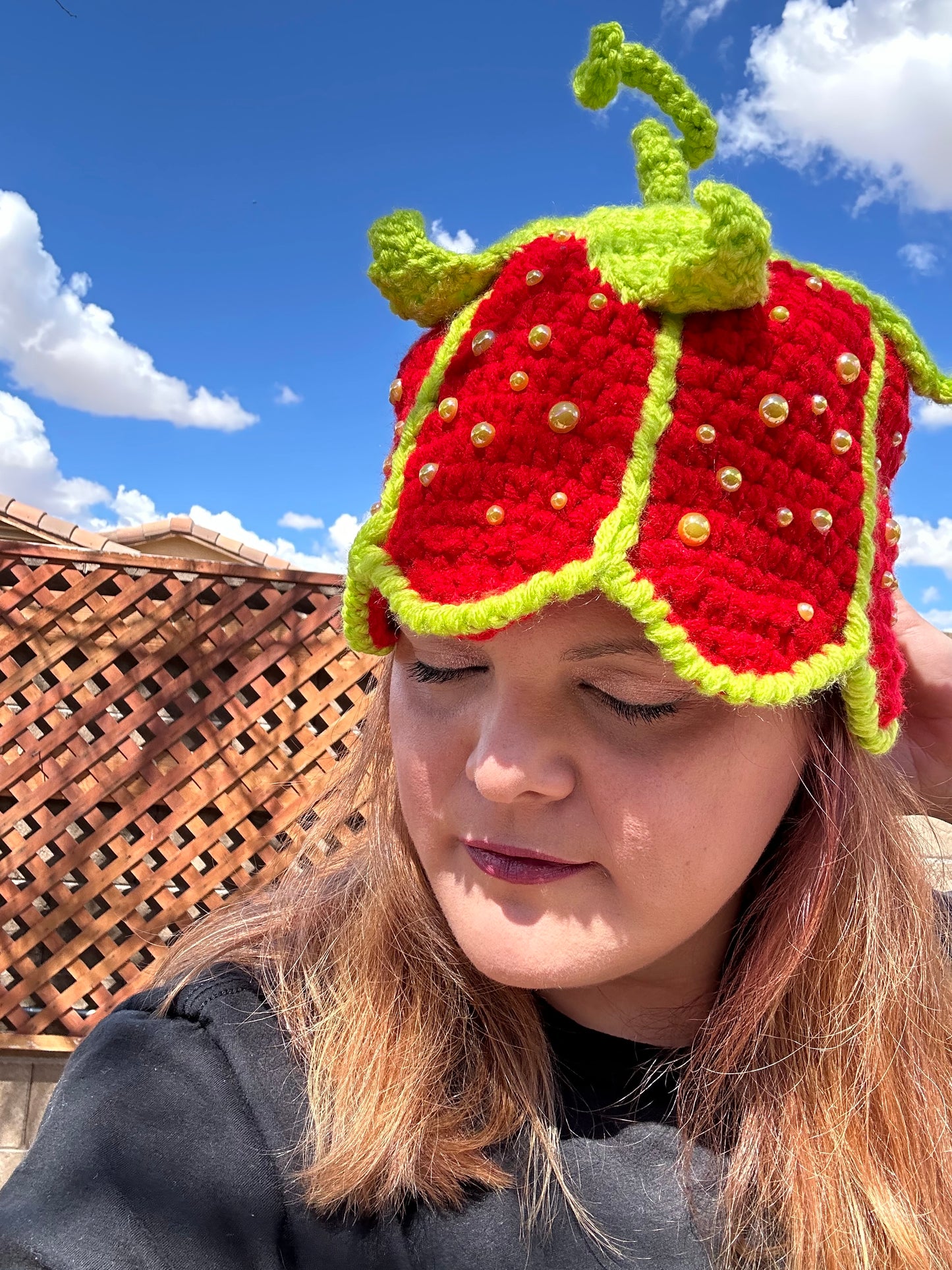 Crochet Strawberry Hat