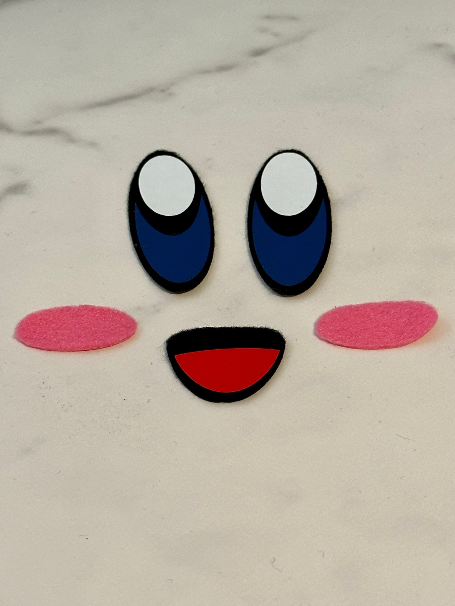 Kirby Felt Faces – Character Face Accents for Crochet Plush & Amigurumi (4 Sets)