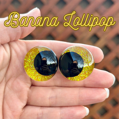 Banana Lollipop  Handpainted Offset Kawaii Safety Eyes