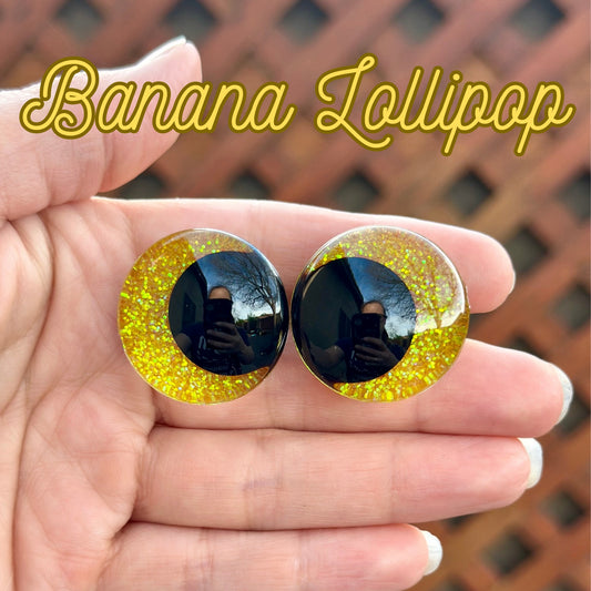Banana Lollipop  Handpainted Offset Kawaii Safety Eyes