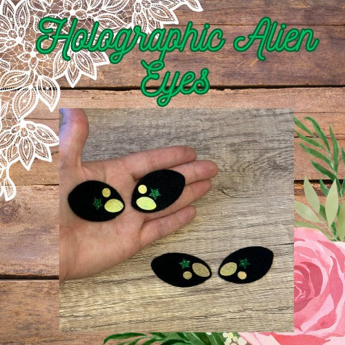 Premium Holographic Alien Eyes – Glitter Vinyl Craft Eyes for Crochet & Amigurumi (3 Sets)