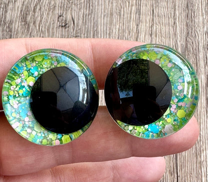 Froggy Breakfast Cereal Offset Kawaii Handpainted Safety Eyes (1 set)