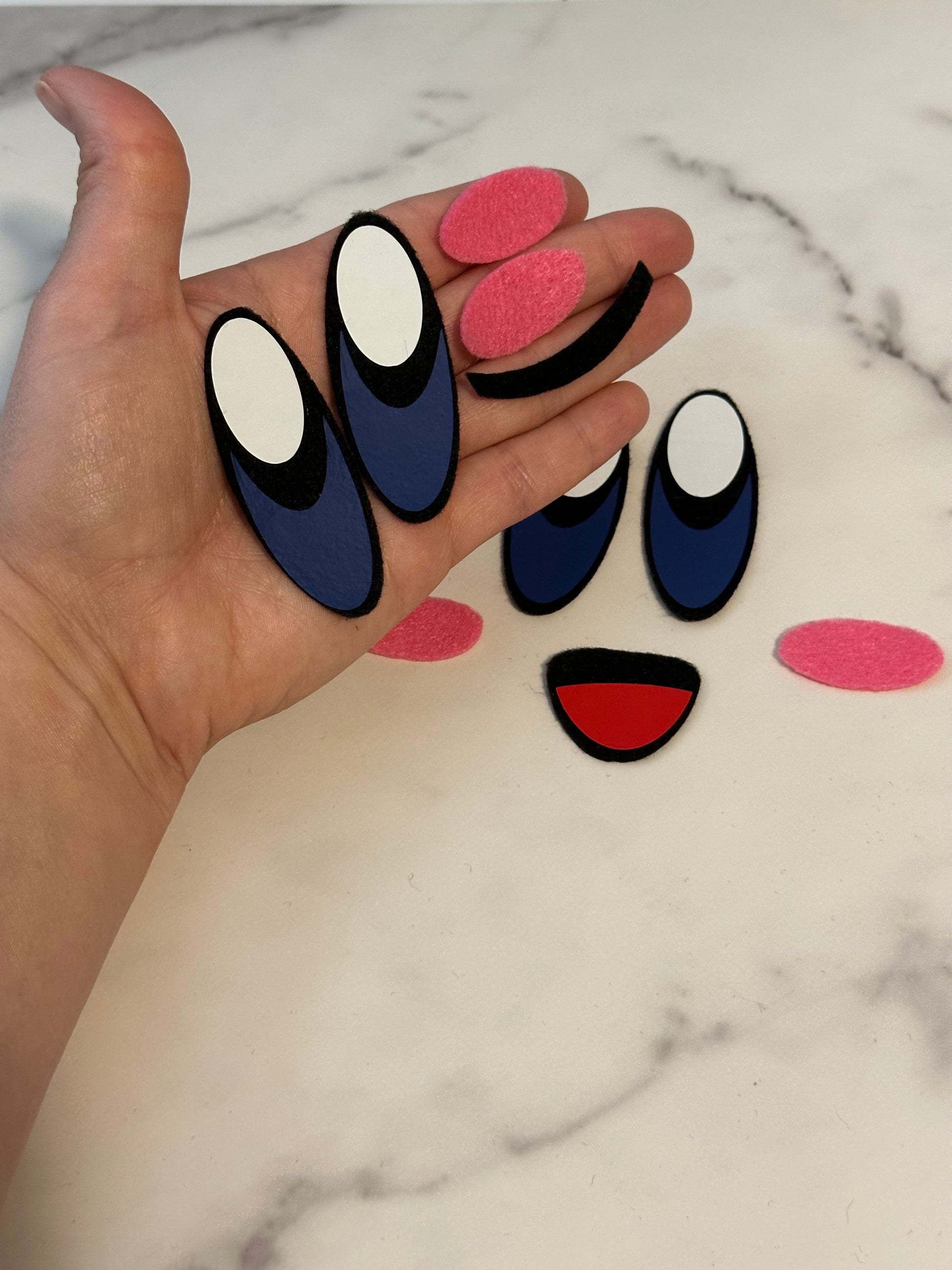 Character felt face appliqué for handmade plush