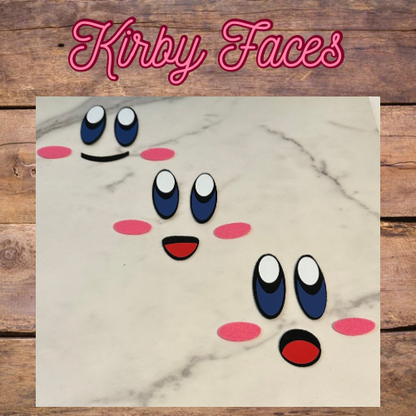 Kirby felt faces for crochet plush and amigurumi