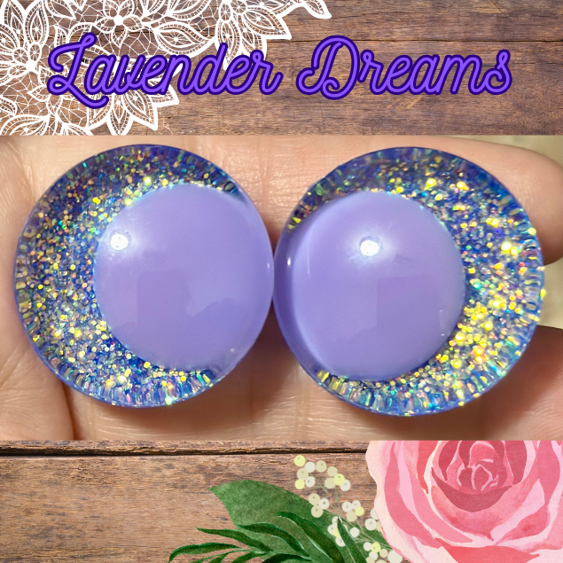 Lavender Dreams Offset Kawaii Handpainted Safety Eyes (1 set)