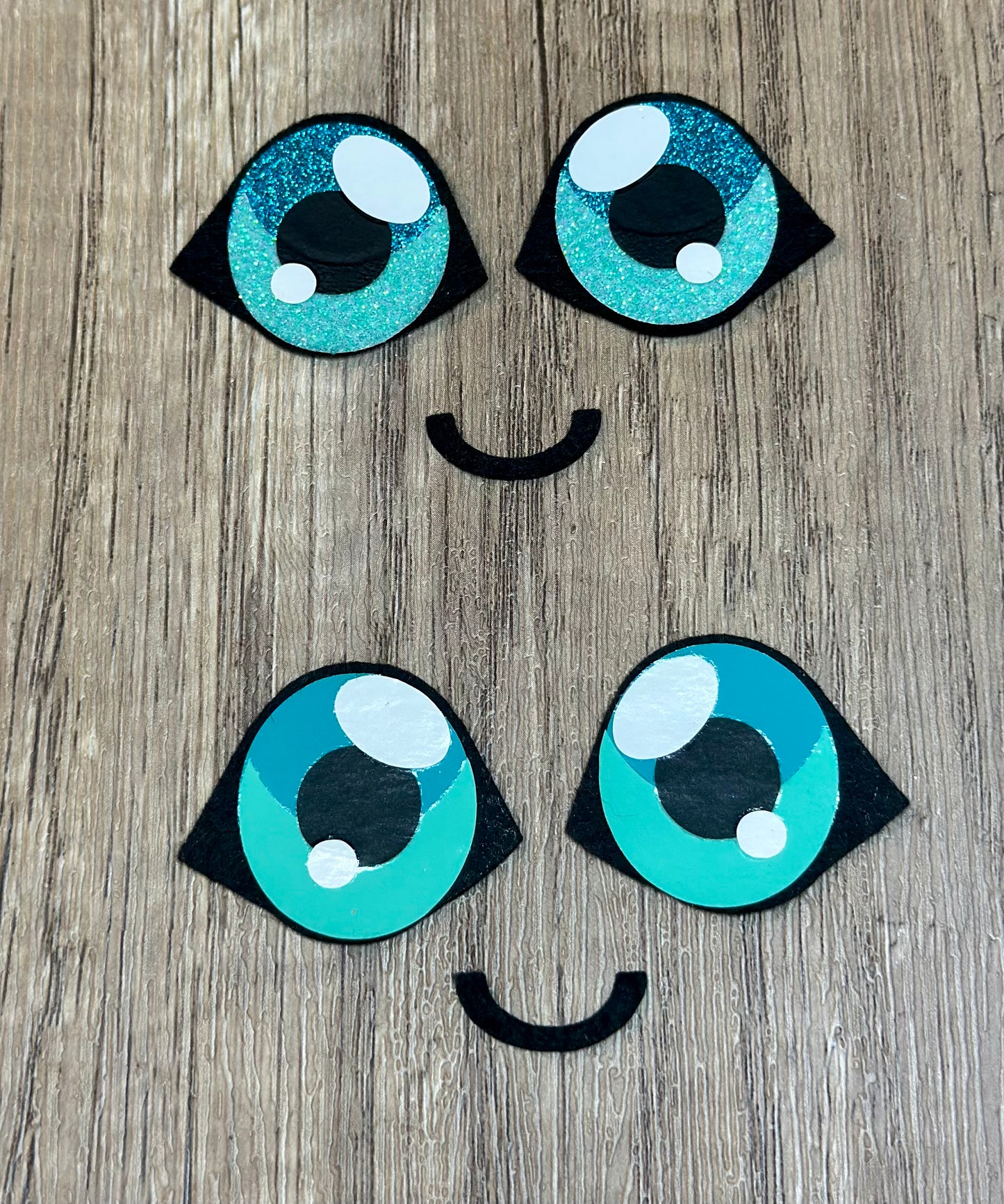 Character-inspired felt eyes for handmade plush