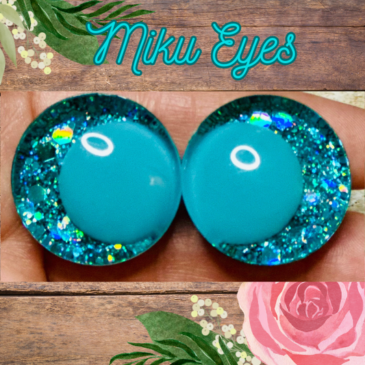 Miku Offset Kawaii Handpainted Safety Eyes 1 set