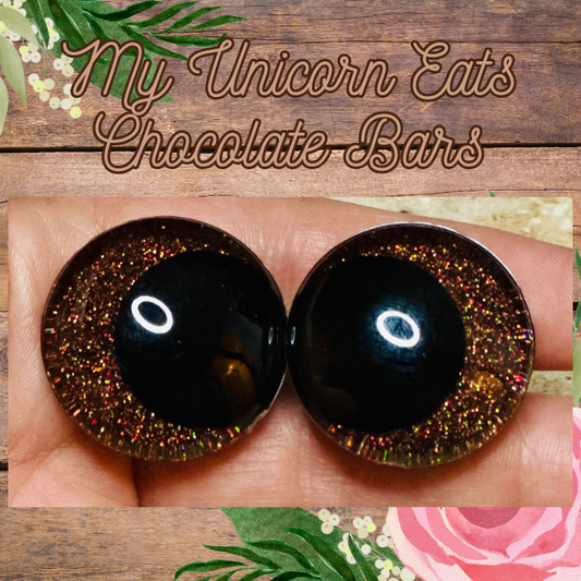 My Unicorn Eats Chocolate Bars Offset Kawaii Handpainted Safety Eyes