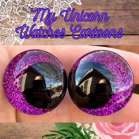 My Unicorn Watches Cartoons Offset Kawaii Handpainted Safety Eyes (1 set)