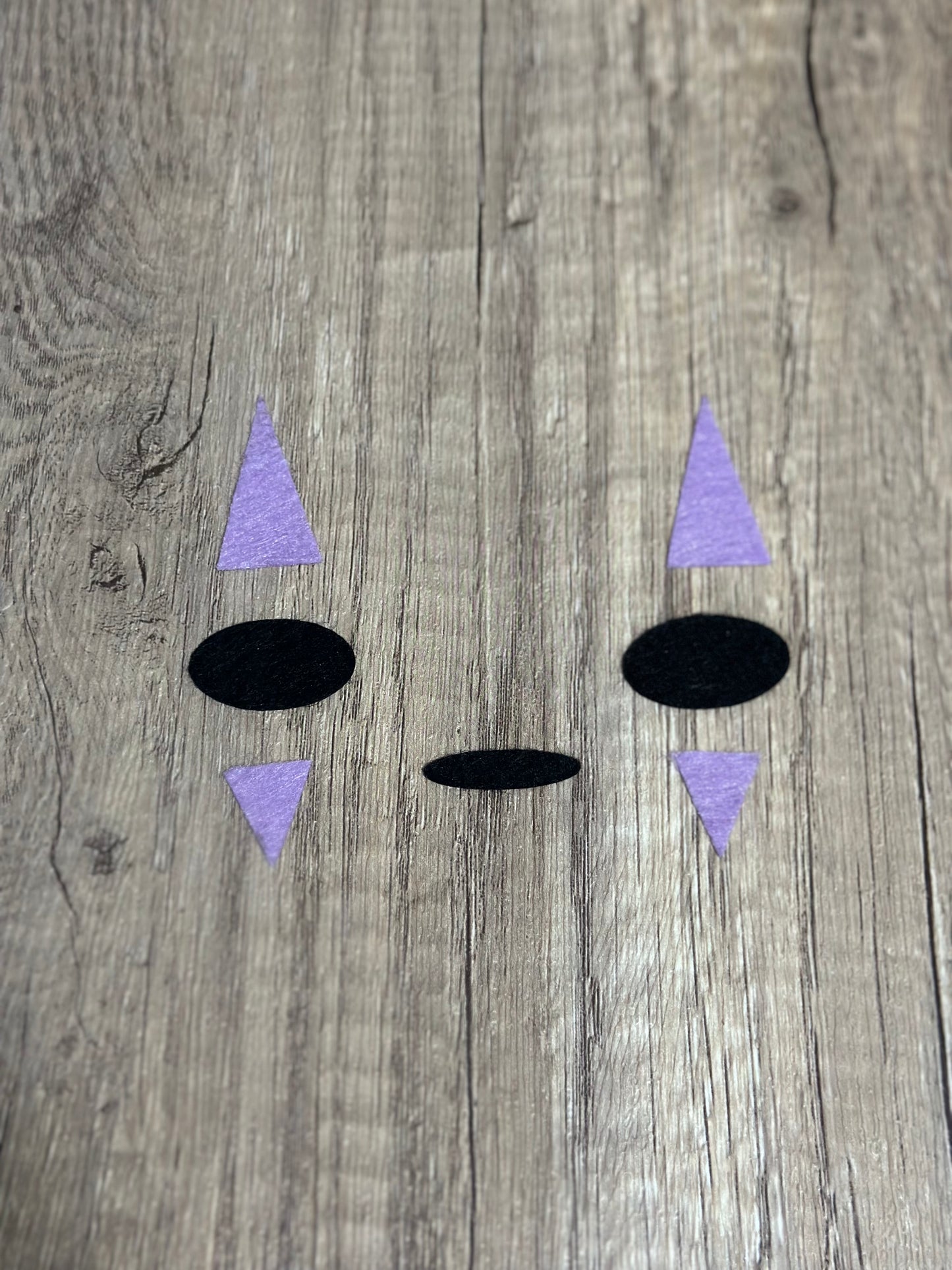 no-face inspired felt face accents for amigurumi
felt face accents for crochet plush and soft toys
3 sets of No‑Face felt face pieces for handmade projects
felt craft face pieces for plush toy details

