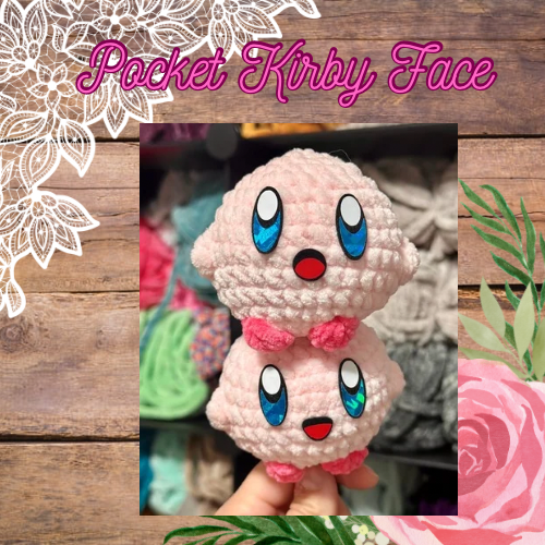 pocket kirby felt faces for amigurumi and crochet plush
felt face accents set of 4 for handmade plush toys
kirby felt craft pieces for soft toy details
felt accents for crochet plush expression faces