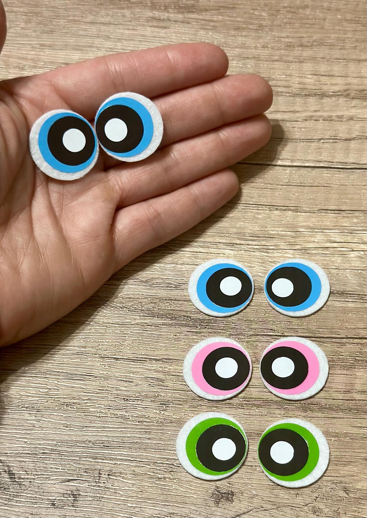 Powerpuff Girl Inspired Felt Eyes – Crochet & Amigurumi Plush (4 sets)