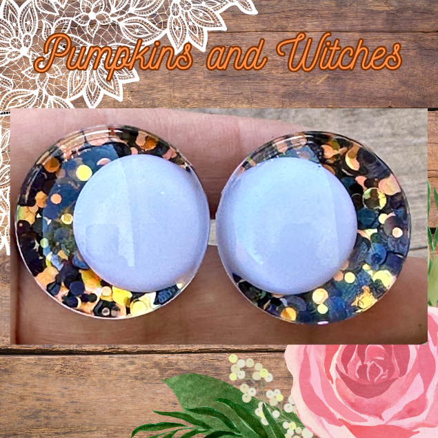 Pumpkins and Witches Offset Kawaii Handpainted Safety Eyes