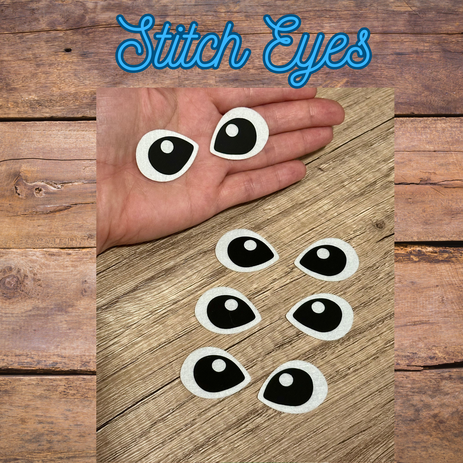 Stitch inspired felt eyes set for amigurumi and crochet plush projects