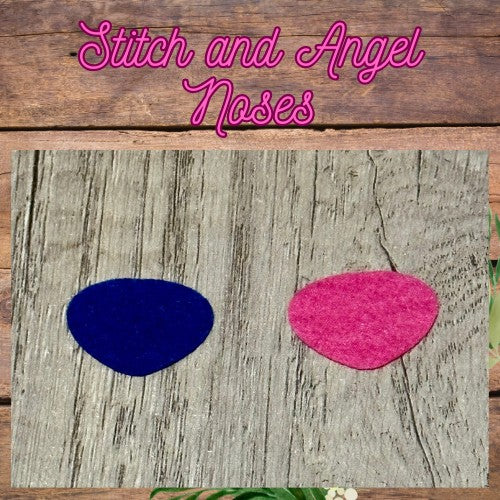 Stitch & Angel Felt Noses – Nose Accents for Amigurumi & Plush (6 Pieces)