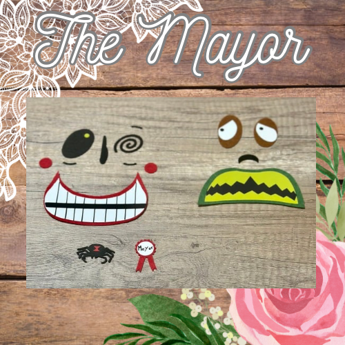 mayor inspired felt face accents for amigurumi and crochet plush
felt face accents set of 3 for handmade plush toys
felt craft face pieces for character plush detailing
soft toy embellishment felt pieces for amigurumi
