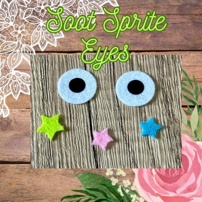 Felt Eyes and Stars for Soot Sprite Amigurumi