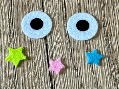 Felt Eyes and Stars for Soot Sprite Amigurumi