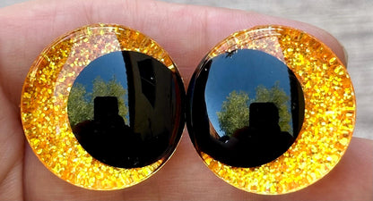 Spooky Pumpkins Offset Kawaii Handpainted Safety Eyes (1 set)