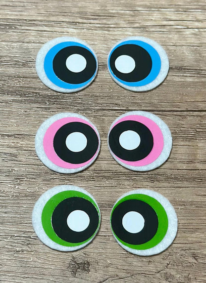 Powerpuff Girl Inspired Felt Eyes – Crochet & Amigurumi Plush (4 sets)