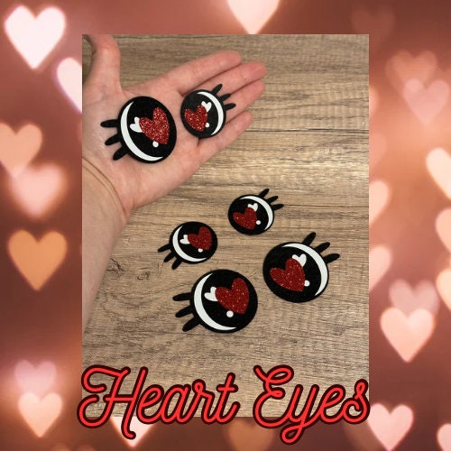 Heart kawaii eyelash felt eyes for crochet plush