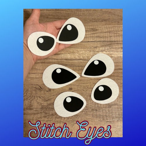 Stitch inspired felt eyes for Experiment 626 crochet plush
