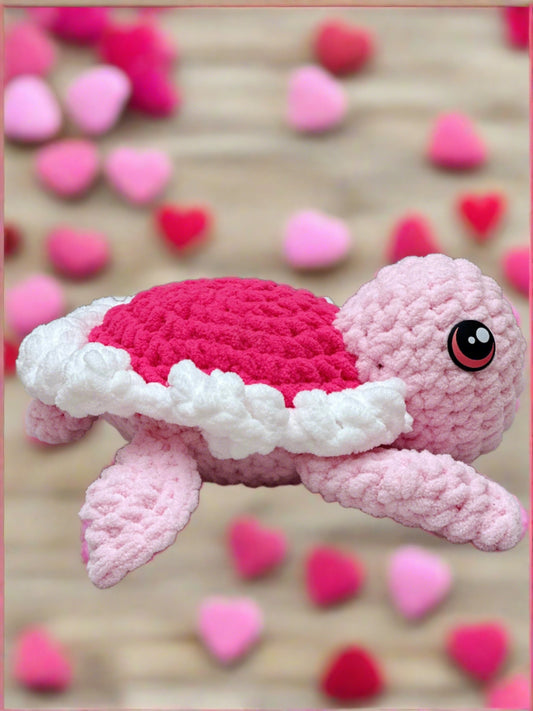 Crochet Valentine’s Day Sunflower Turtle Plushie Toy - Arizonado Designs