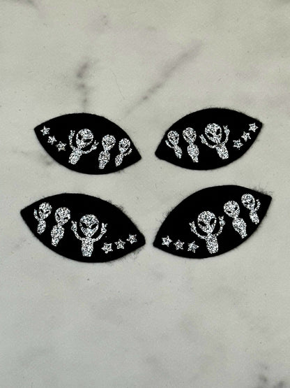 Glitter Alien Felt Eyes 5 sets - Arizonado Designs