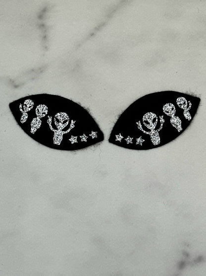 Glitter Alien Felt Eyes 5 sets - Arizonado Designs