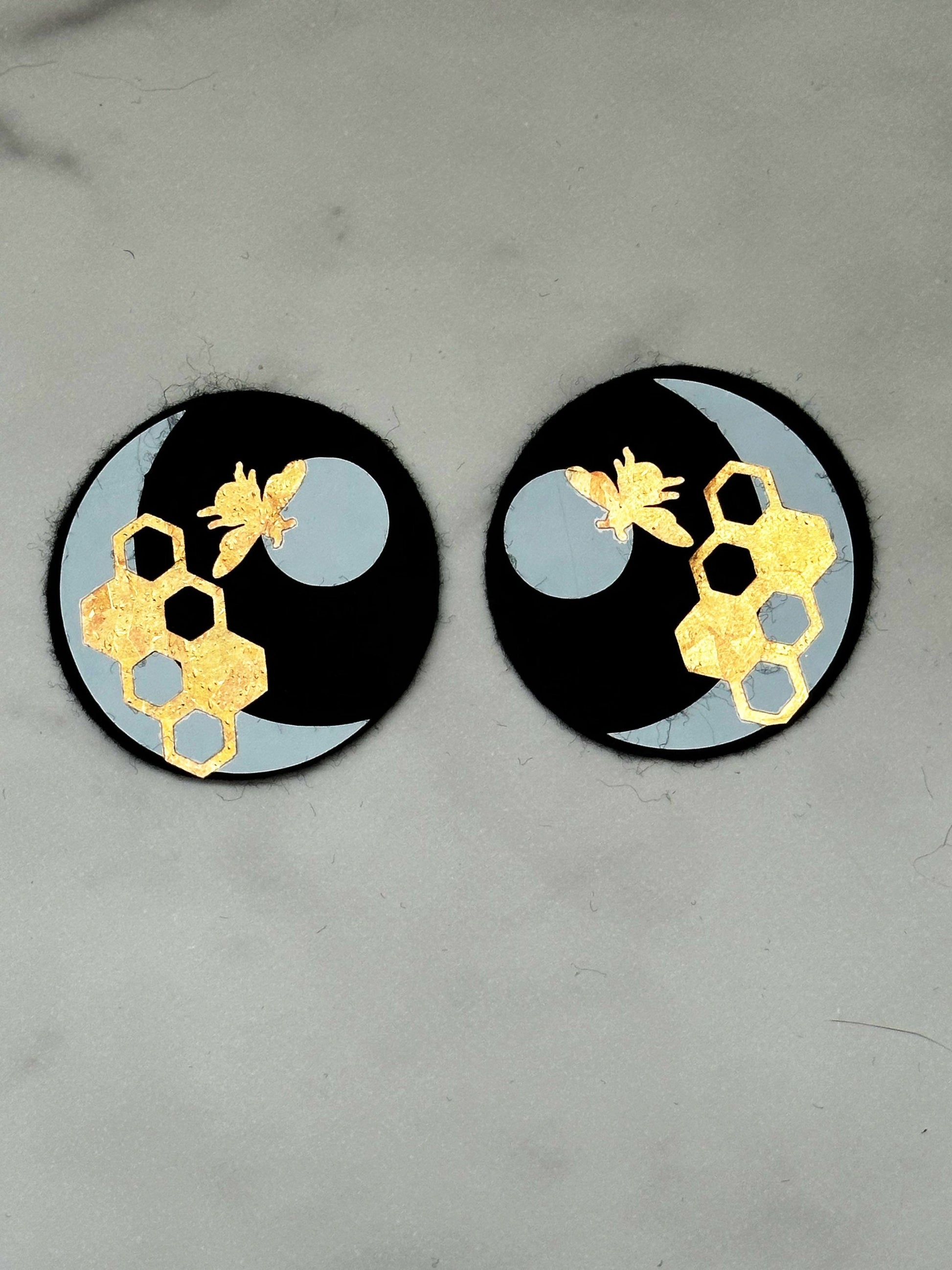 Kawaii Honeycomb Bee Felt Eyes 2 sets - Arizonado Designs
