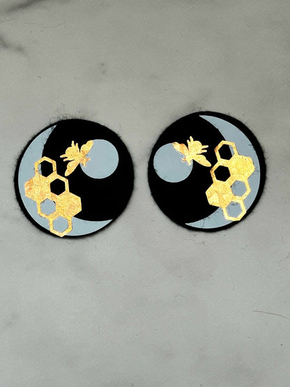 Kawaii Honeycomb Bee Felt Eyes 2 sets - Arizonado Designs