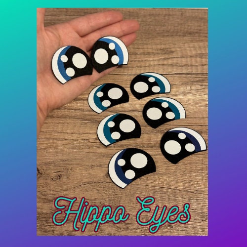 Kawaii Hippo Felt Eyes 3 sets - Arizonado Designs