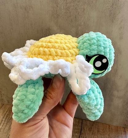 Crochet Turtle Plushie, Daisy  turtle toy, crochet toy, handmade stuffed animals, turtle plush, soft toy, cute toy, mini toy, 1 turtle - Arizonado Designs